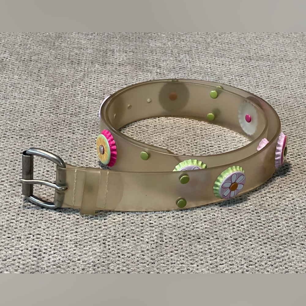 Vintage Y2K‎ Clear Bottle Cap Belt 36